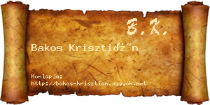 Bakos Krisztián névjegykártya