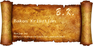 Bakos Krisztián névjegykártya